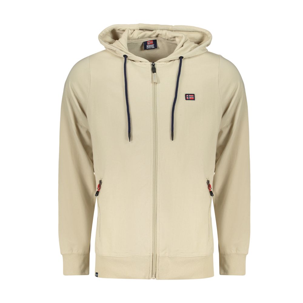 Sudadera con capucha de algodón beige para hombre Noruega 1963