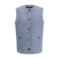 Gucci Blue Cotton Sleveless Jacket
