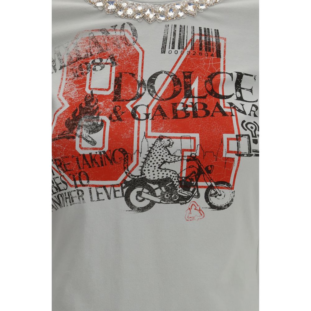 Dolce & Gabbana Gray Cotton T-Shirt