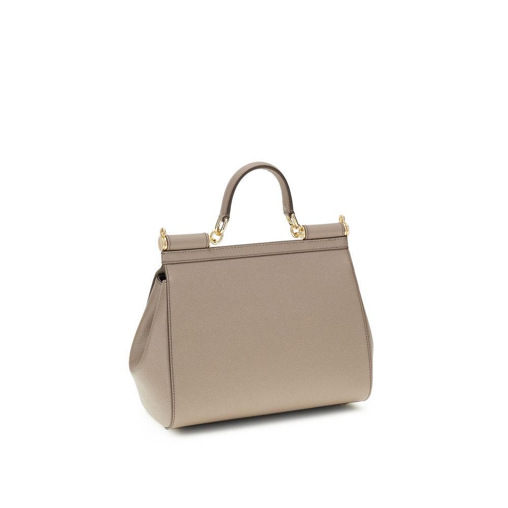Dolce & Gabbana Gray Calf Leather Bos Taurus Shoulder Bag