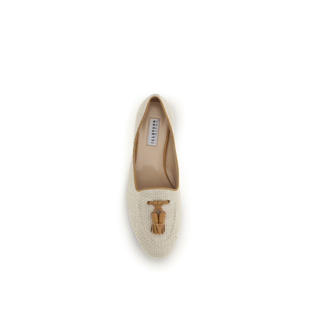Fratelli Rossetti Beige Raffia Slip-On Loafers