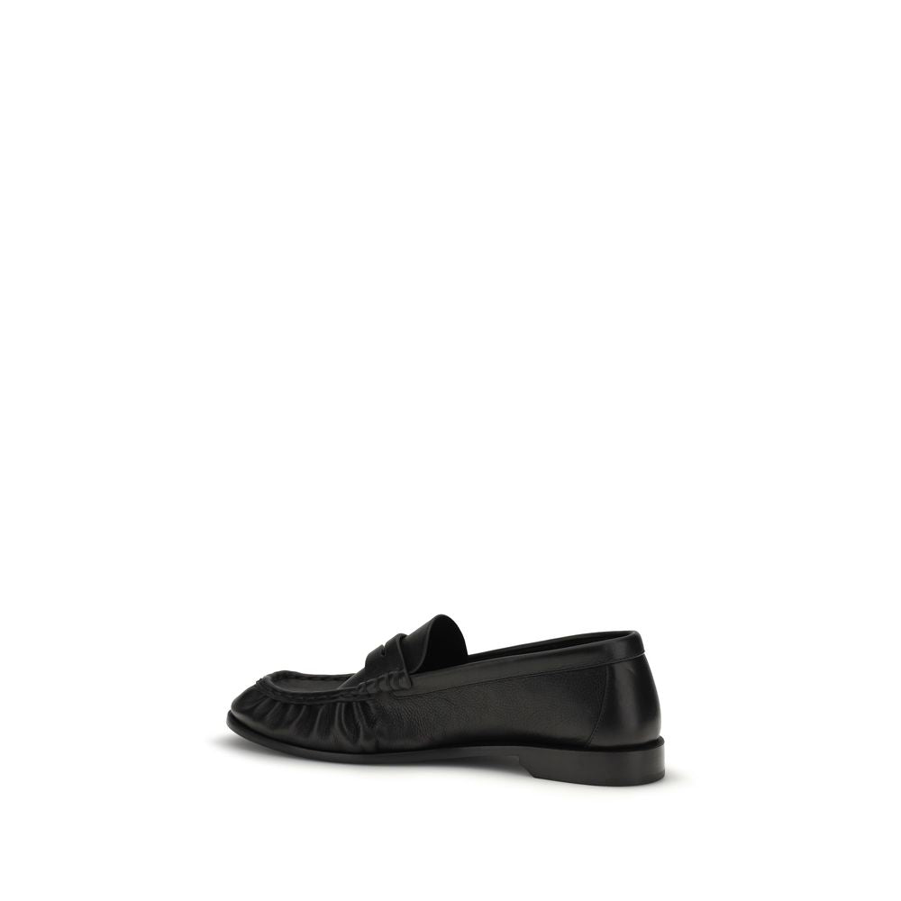 Saint Laurent Black Calf Leather Bos Taurus Slip-On Loafers