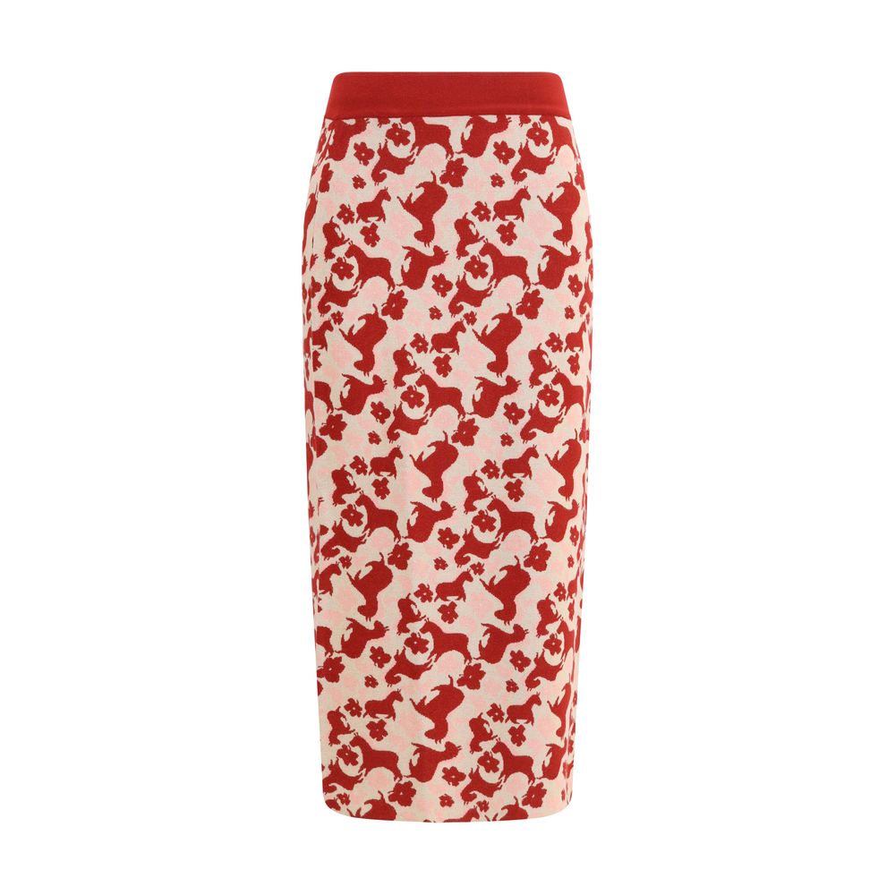 Max Mara Multicolor Viscose Midi Skirt