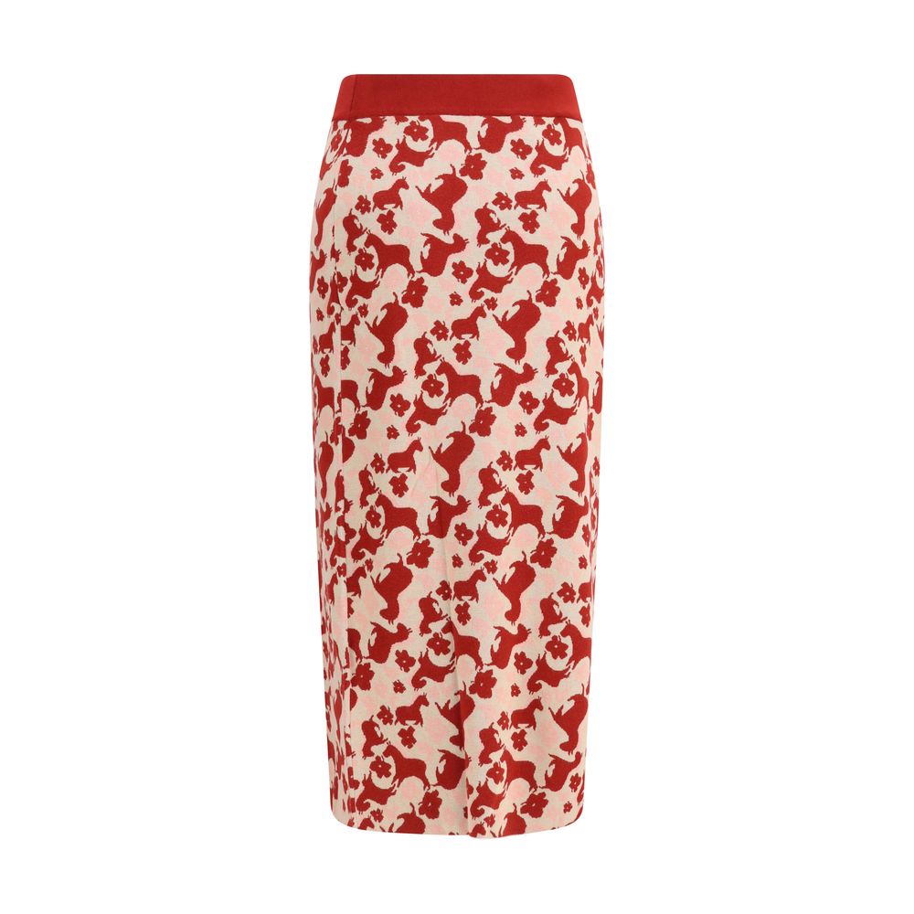 Max Mara Multicolor Viscose Midi Skirt