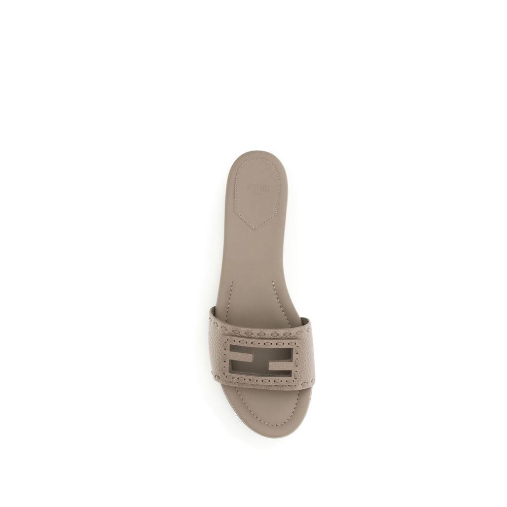 Fendi Gray Calf Leather Bos Taurus Sandals