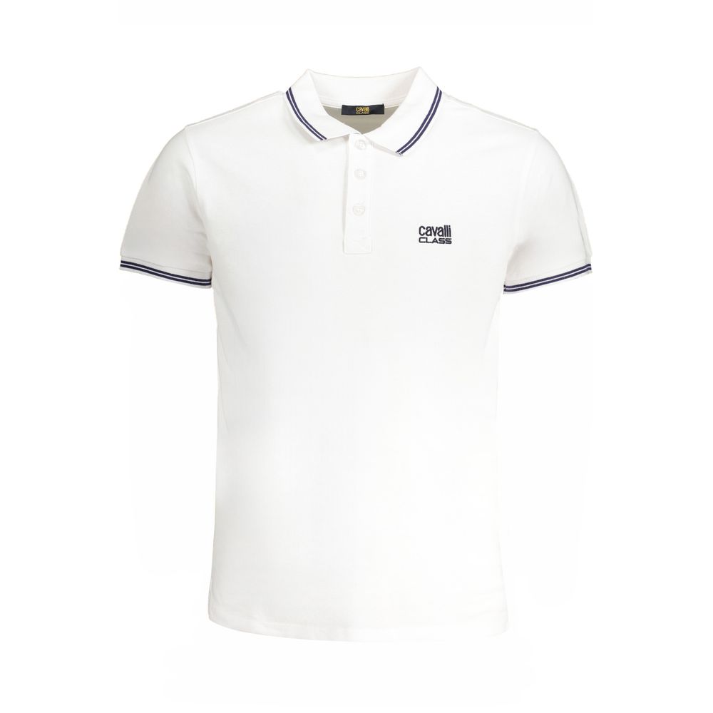 Polo de algodón blanco Cavalli Class para hombre