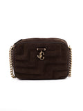 Jimmy Choo Brown Suede Avenue Camera Crossbody Bag