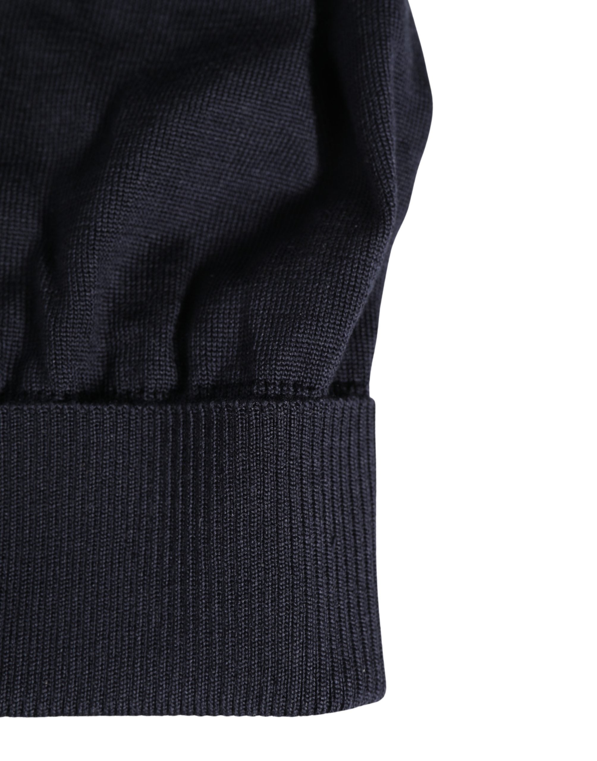 Dolce & Gabbana Black Solid Wool Knitted Winter Beanie Cap Hat