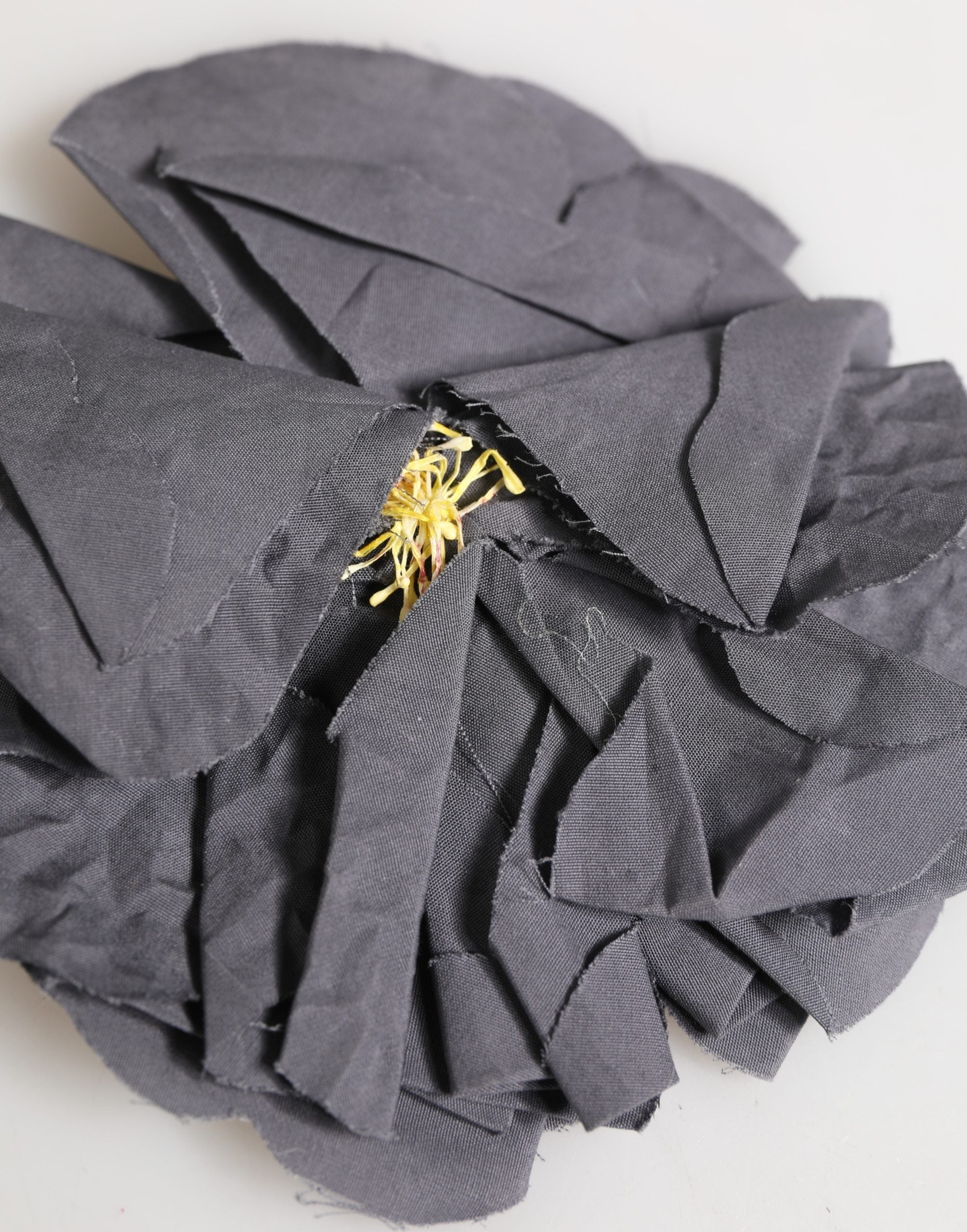 Dolce & Gabbana Gray Floral Motif Silk Blend Poplin Fabric Bar Pin  Brooch