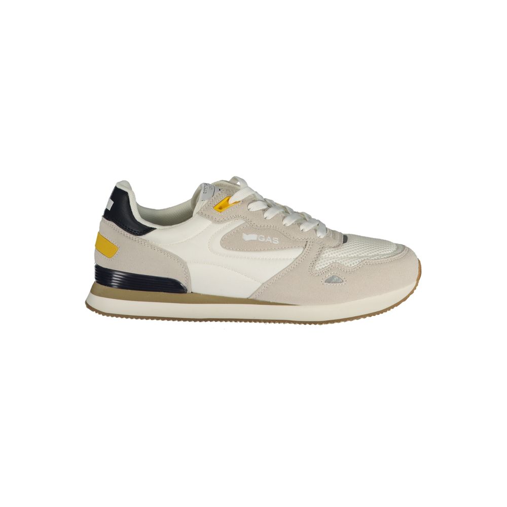 Gas White Polyester Athletic Sneakers