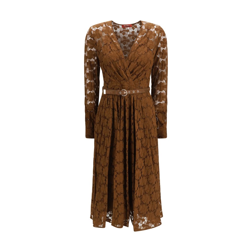 Vestido de cóctel Max Mara de poliamida marrón