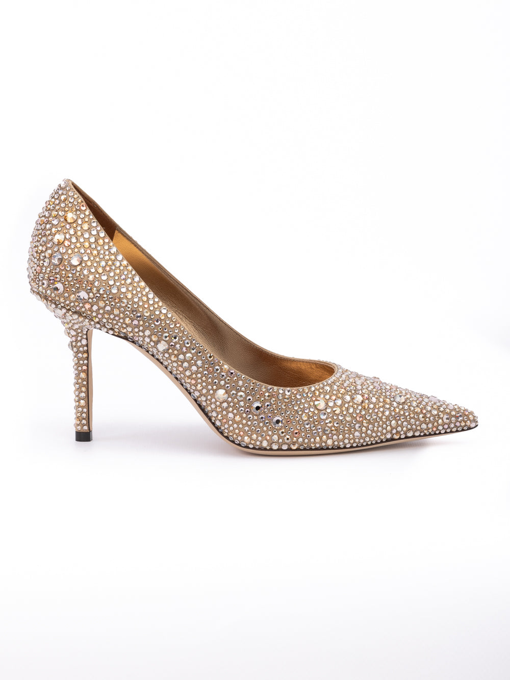Jimmy Choo Light Bronze Crystal Love 85 Pumps