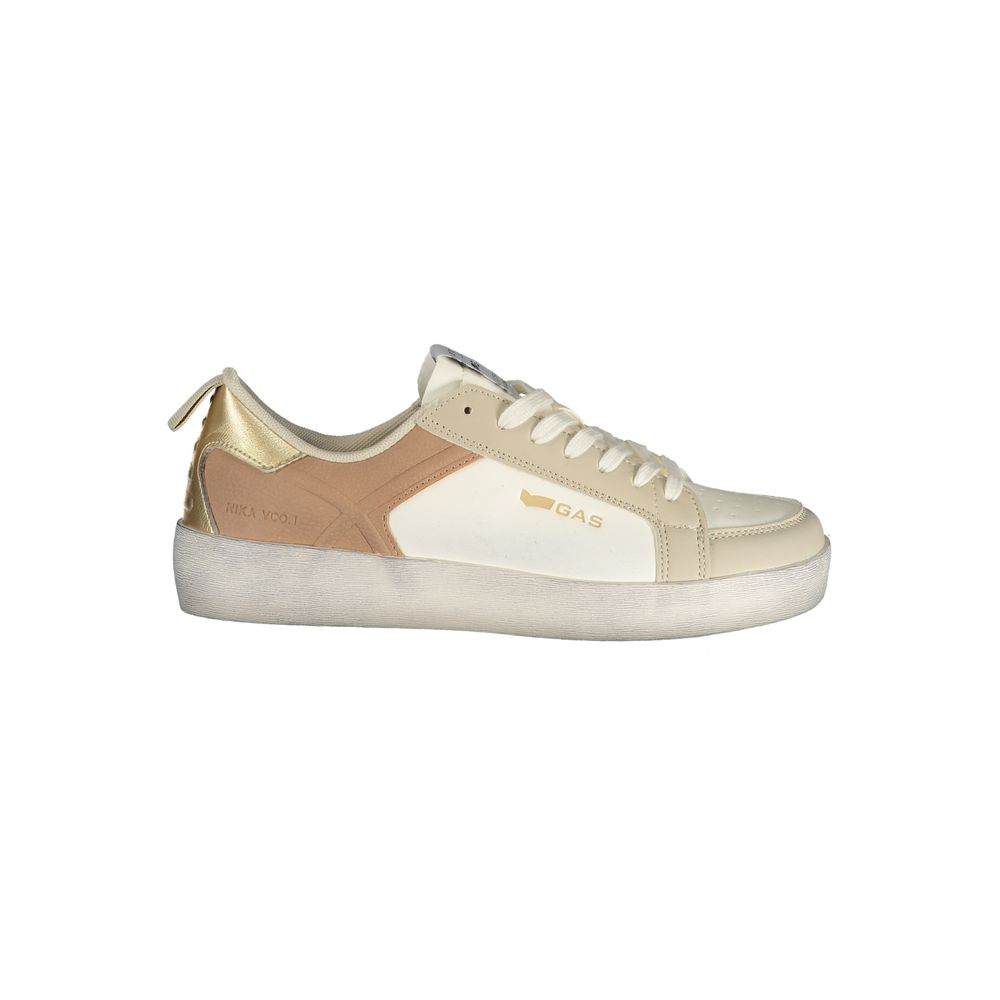 Gas White Polyester Athletic Sneakers