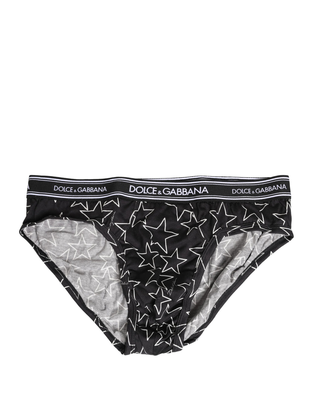 Dolce & Gabbana Black Stars Print Cotton Midi Brief Underwear