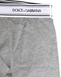 Dolce & Gabbana Gray Logo Waistband Cotton Men Boxer Underwear
