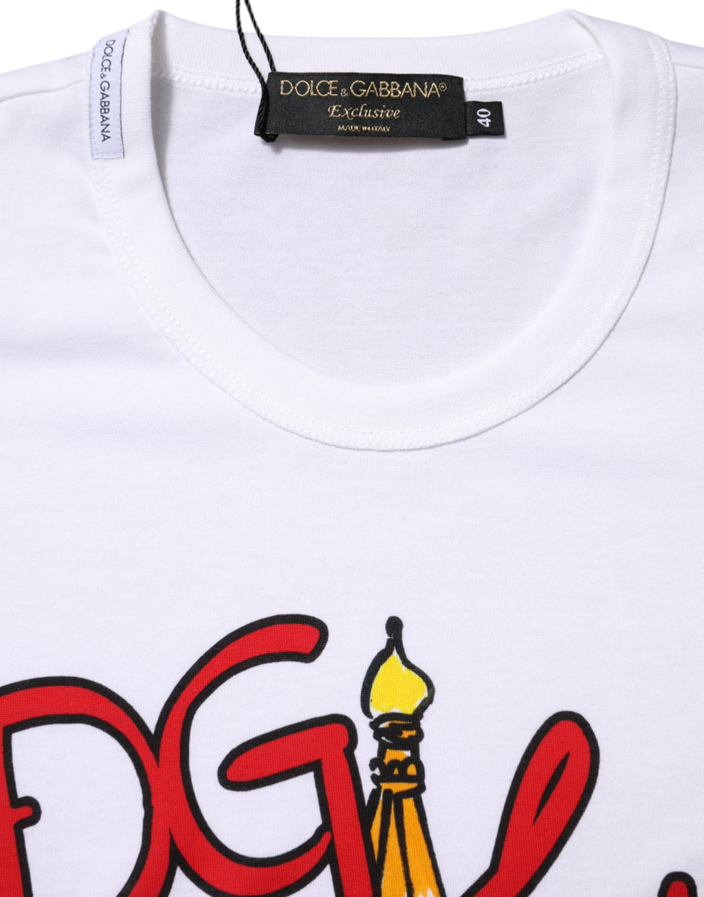 Dolce & Gabbana White DG Loves Moscow Print Cotton  T-shirt