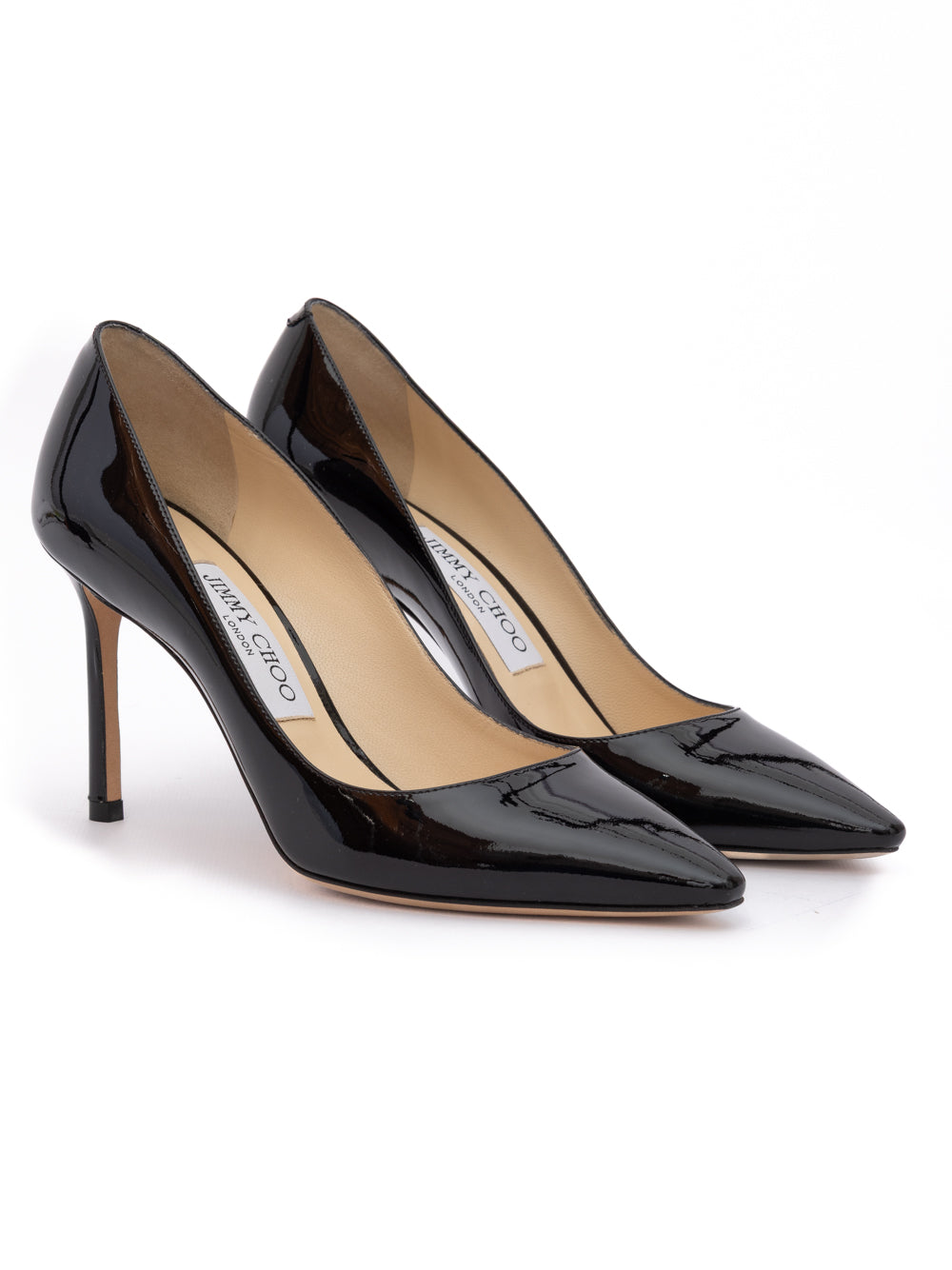 Jimmy Choo Black Patent Leather Romy 85 Pumps