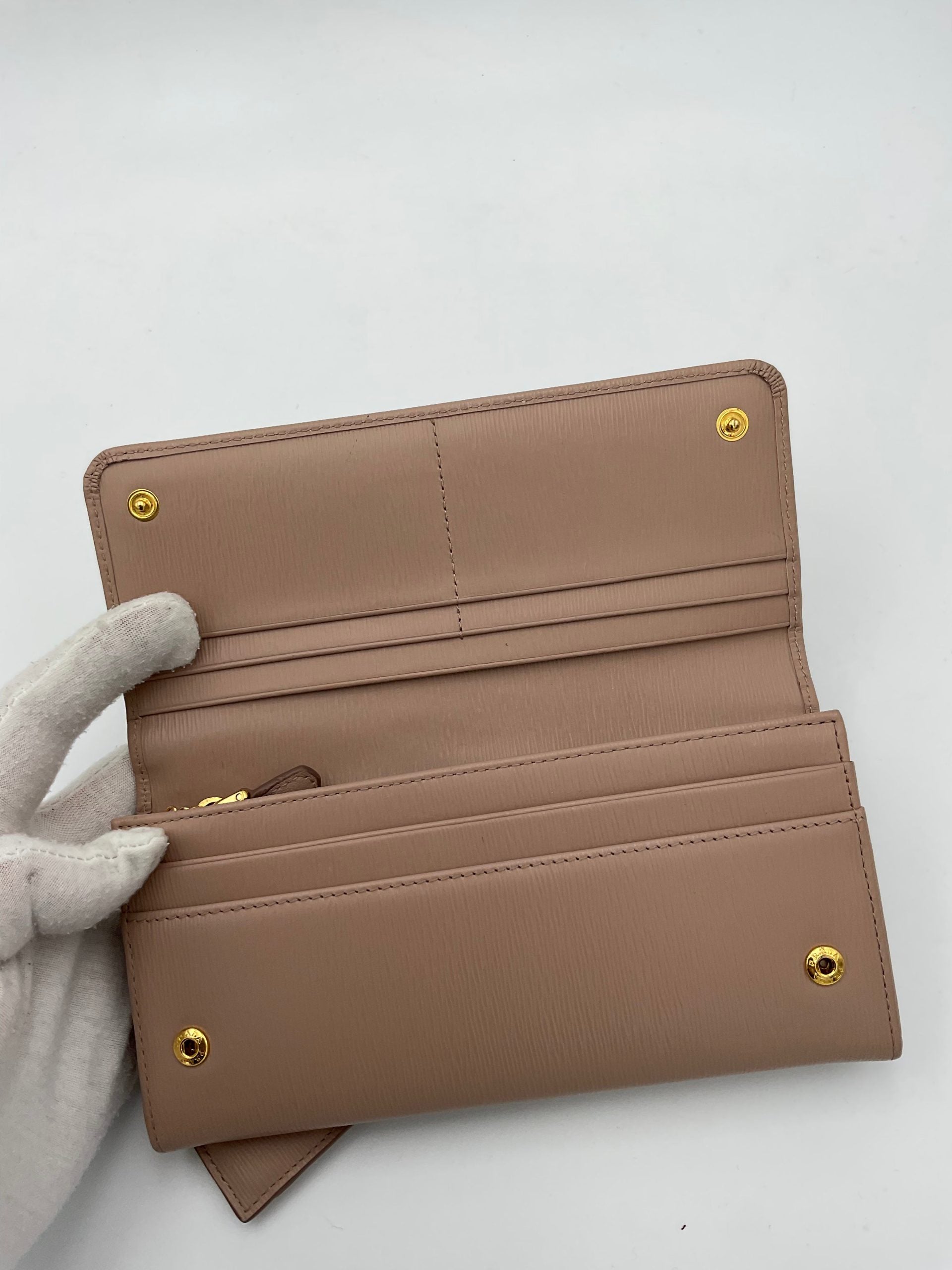 Prada PRADA Powder Saffiano with Card Holder Wallet