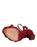 Zapatos Sandalias de Plataforma Embellished de Rosas Rojas Dolce & Gabbana