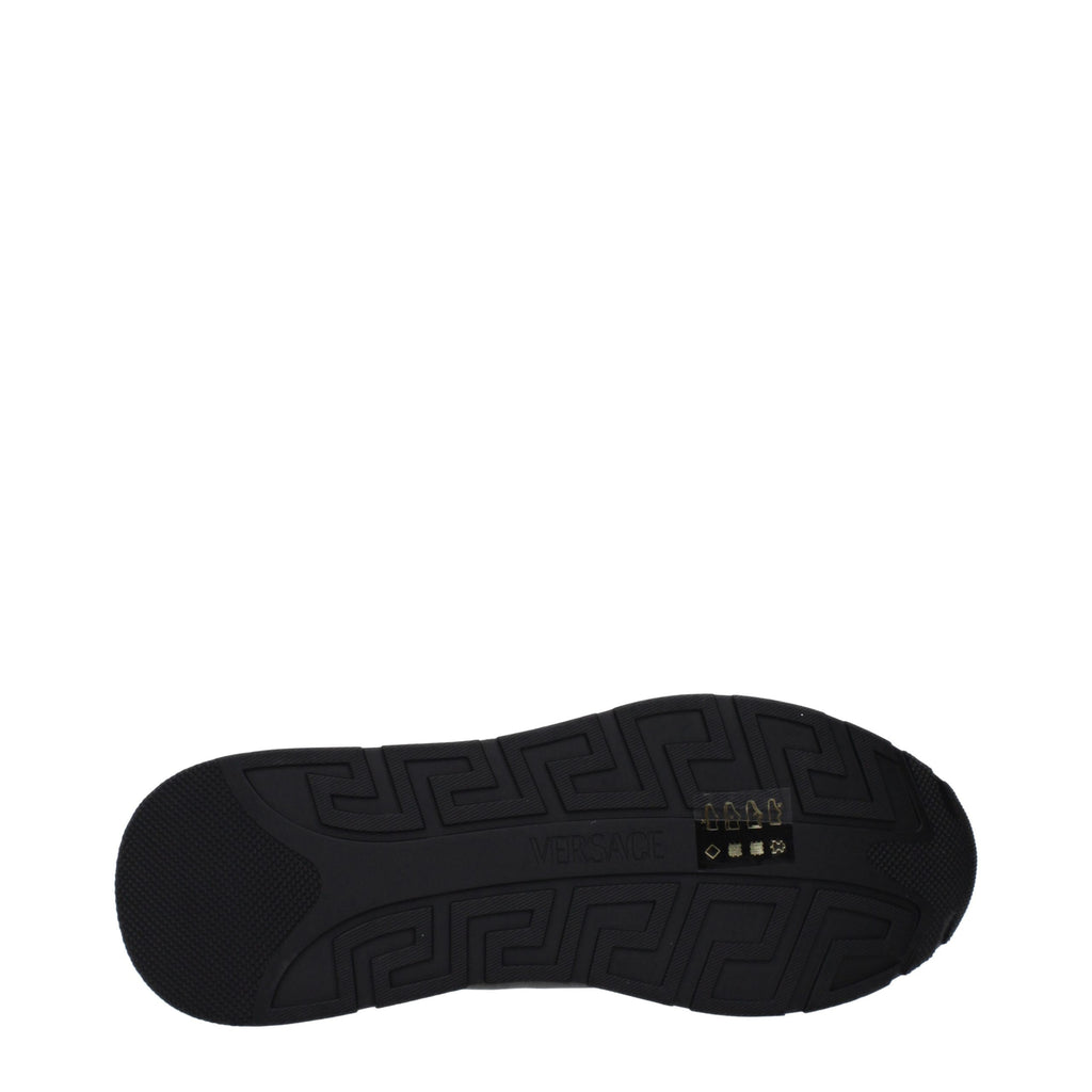 Versace Black Leather Low Top Sneakers