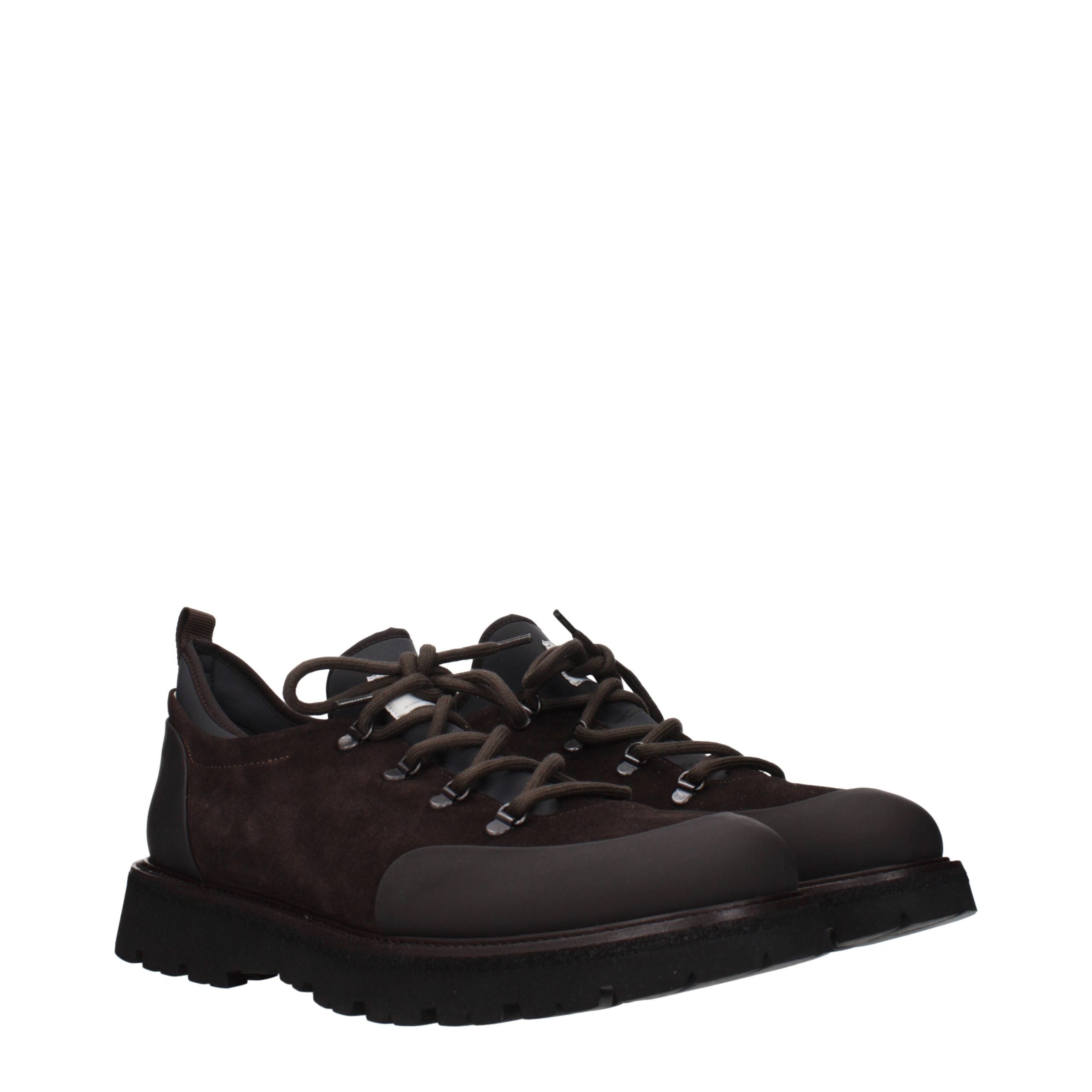 Eleventy Brown Leather Athletic Sneakers