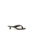 Stuart Weitzman Black Calf Leather Bos Taurus Strap-On Sandals