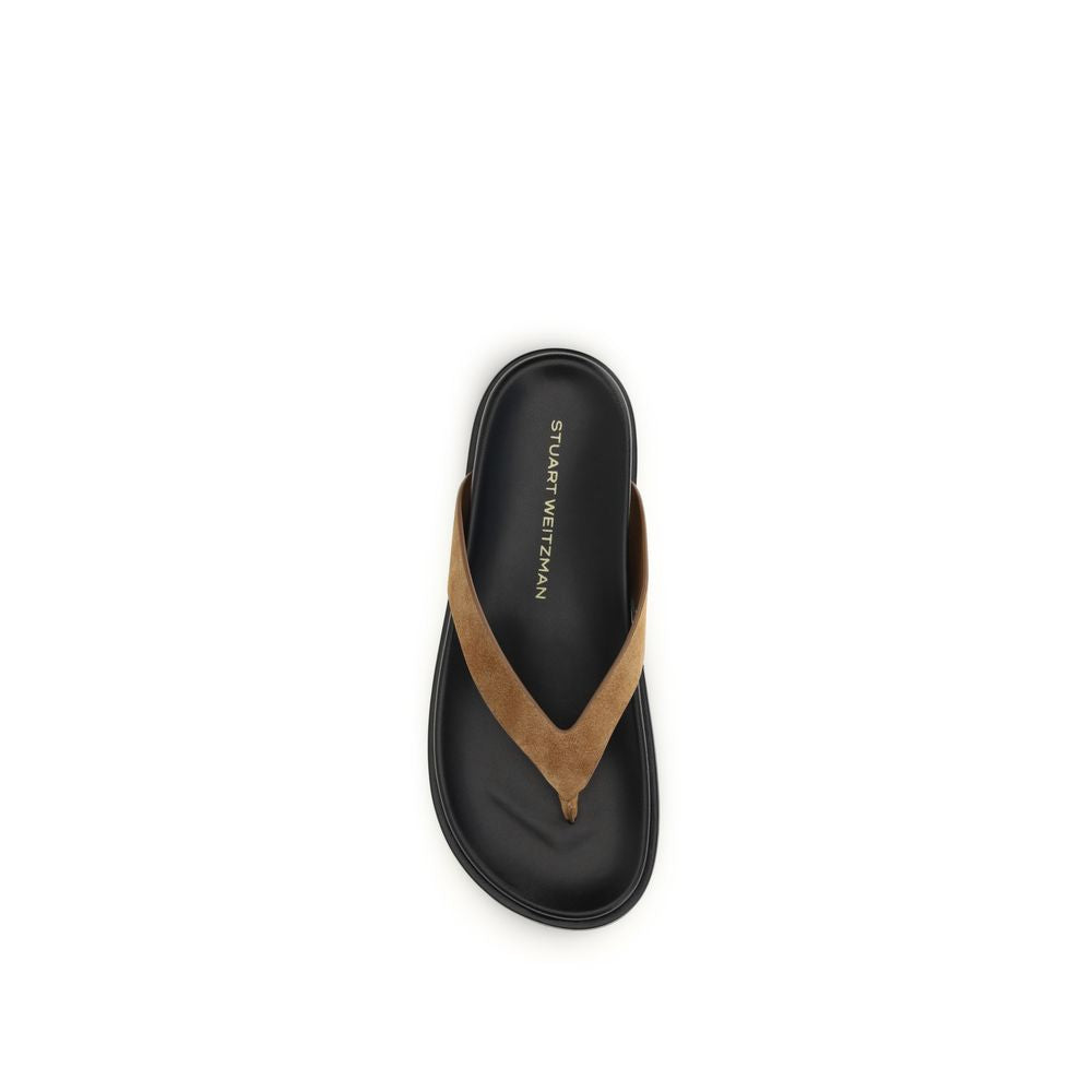 Stuart Weitzman Multicolor Calf Leather Bos Taurus Flip-Flop Sandals