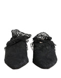 Dolce & Gabbana Black Lace Heels Sandals Shoes