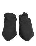 Dolce & Gabbana Black Suede Heel Mule Shoes