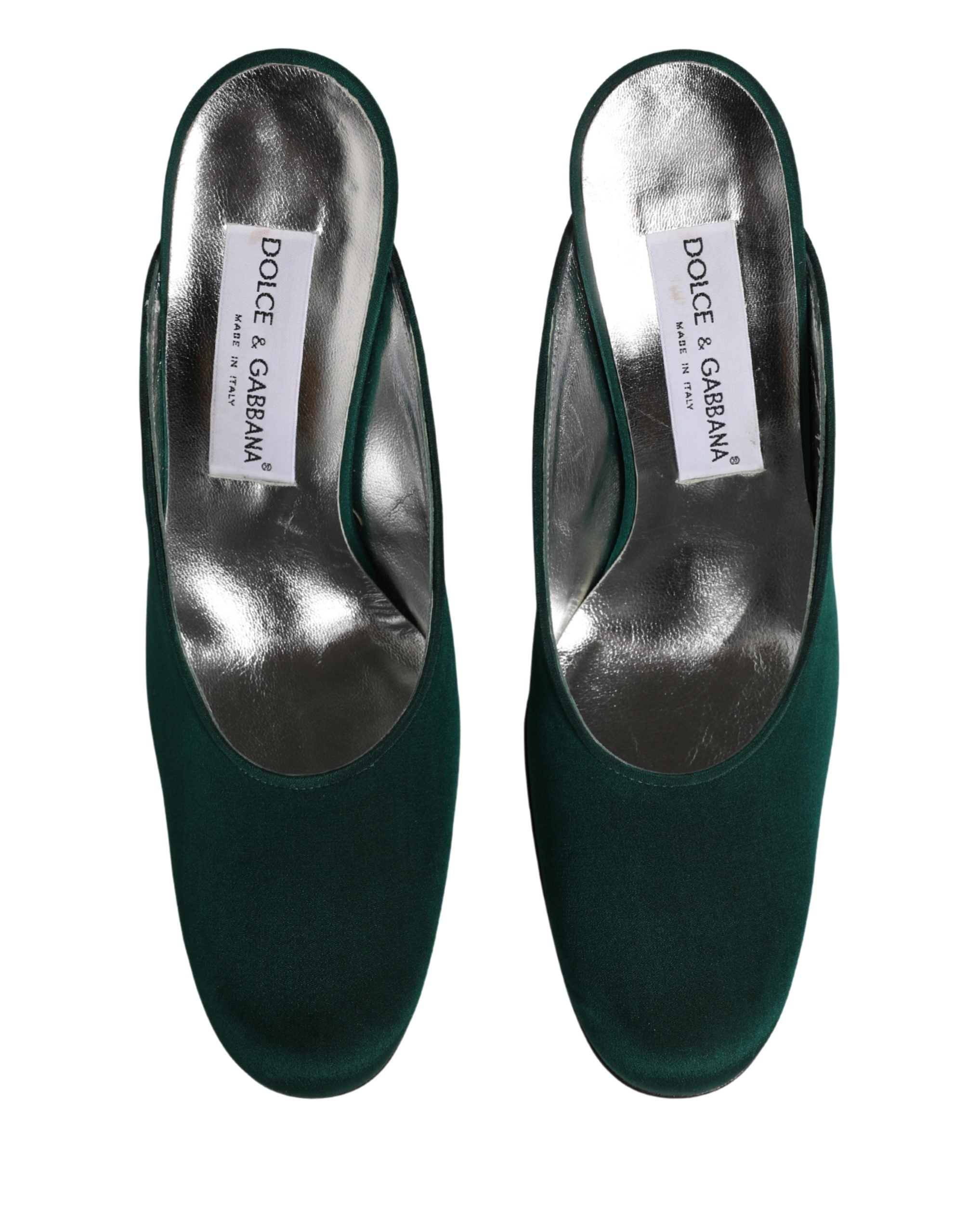 Dolce & Gabbana Green Suede Leather High Heel Pumps Shoes