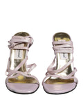Dolce & Gabbana Purple Leather Wedge Heels Sandals Shoes