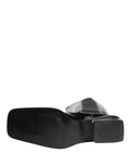 Dolce & Gabbana Black Patent Leather Knee High Boots Shoes
