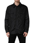 Camisa-chaqueta de manga larga negra con logo de Dolce & Gabbana