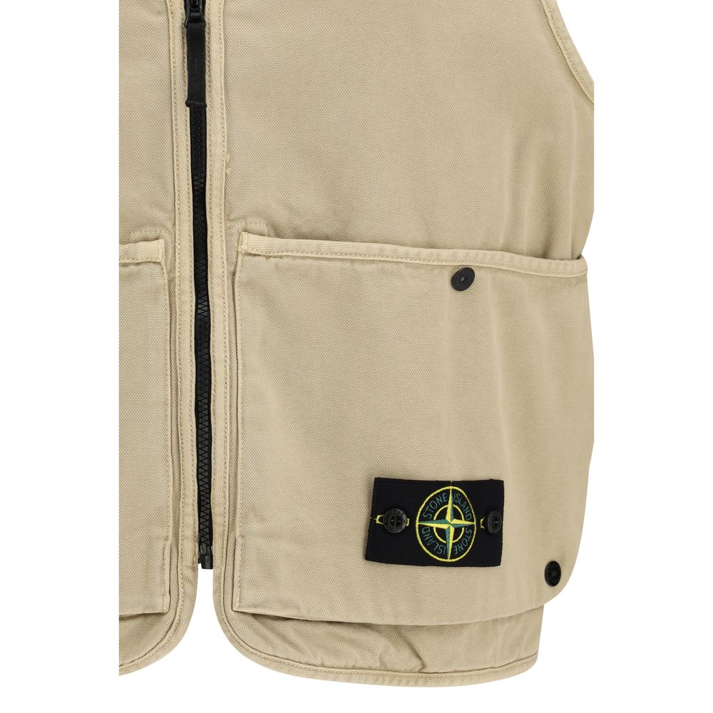 Stone Island Beige Cotton Sweatshirt