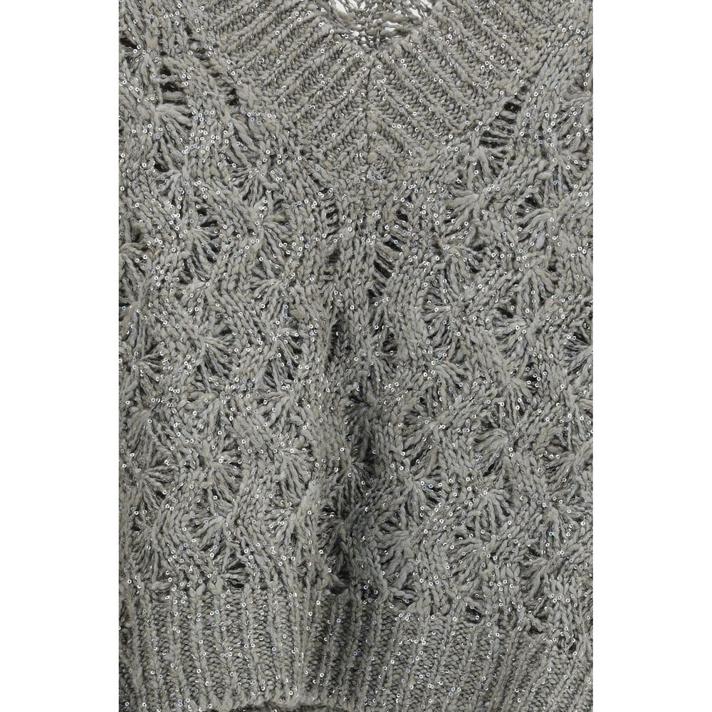 Brunello Cucinelli Bicolor Silk Sweatshirt