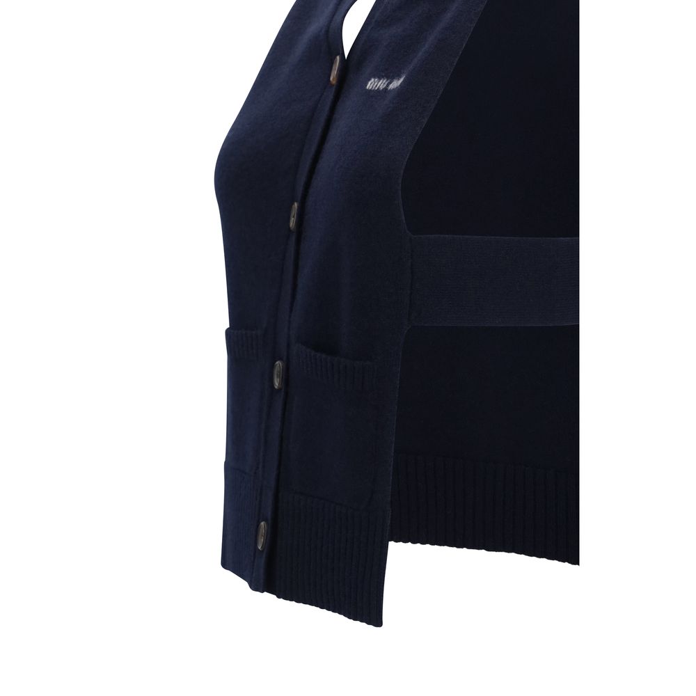 Miu Miu Blue Cashmere Sleeveles Sweater