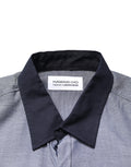 Hamaki-Ho Dark Blue Cotton Long Sleeves Collared Dress Formal Shirt