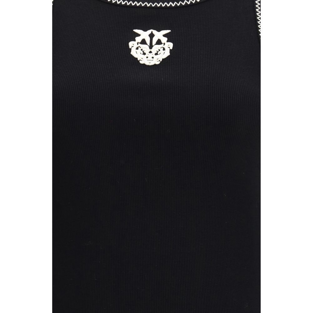 PINKO Black Cotton T-Shirt