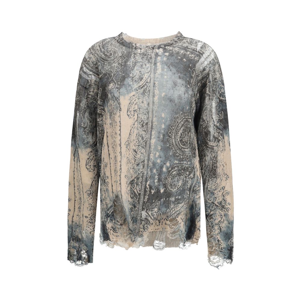 R13 Blue Linen Sweatshirt