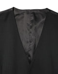 Dolce & Gabbana Black Wool Single Breasted Men Waistcoat Vest