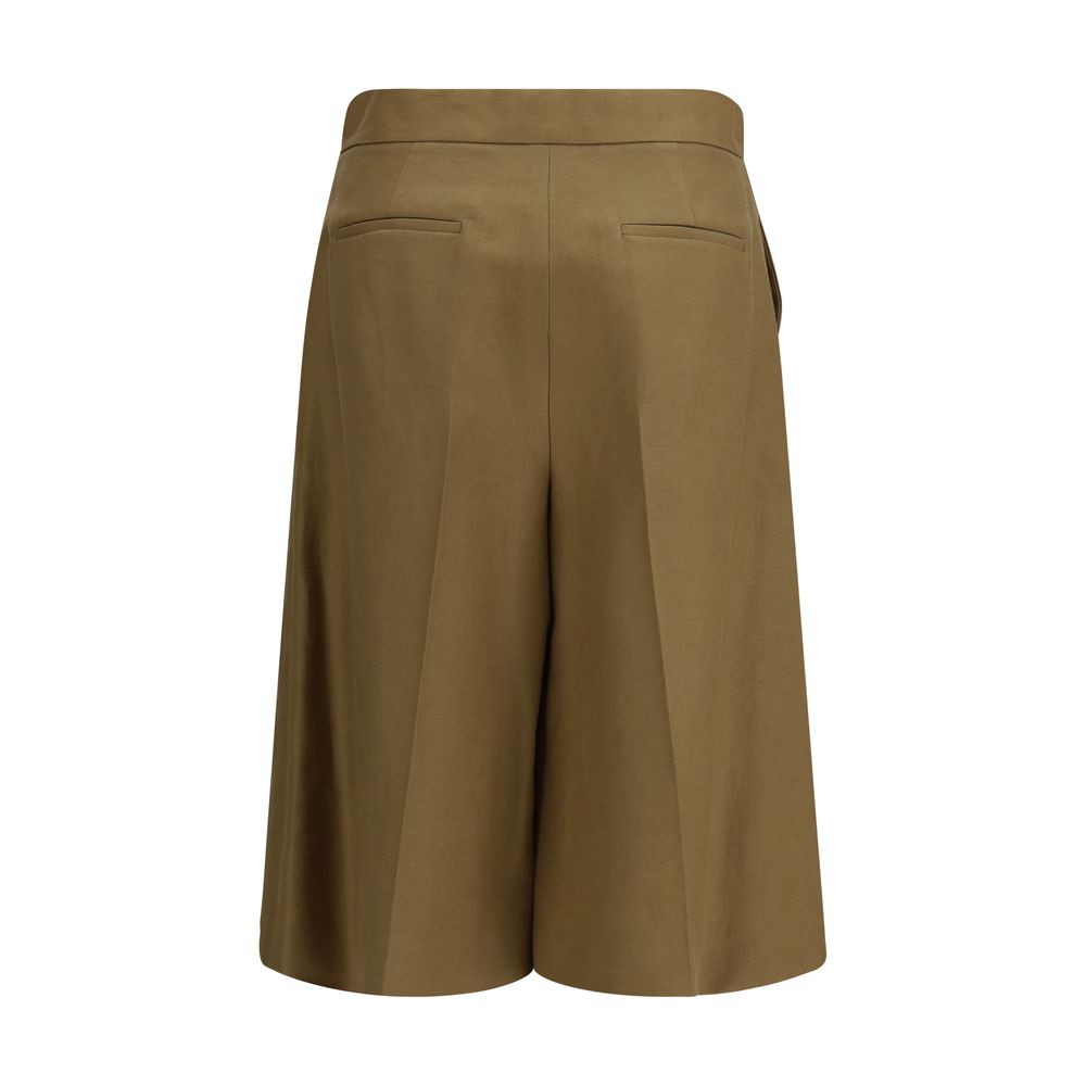 Max Mara Bicolor Linen Bermuda Shorts