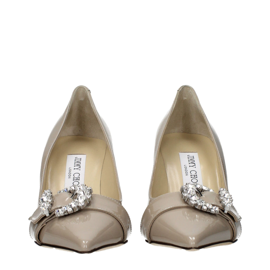 Jimmy Choo Gray Leather High Heel Pumps