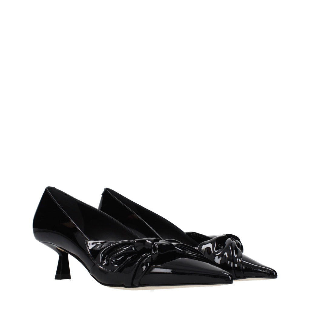 Jimmy Choo Black Leather High Heel Pumps
