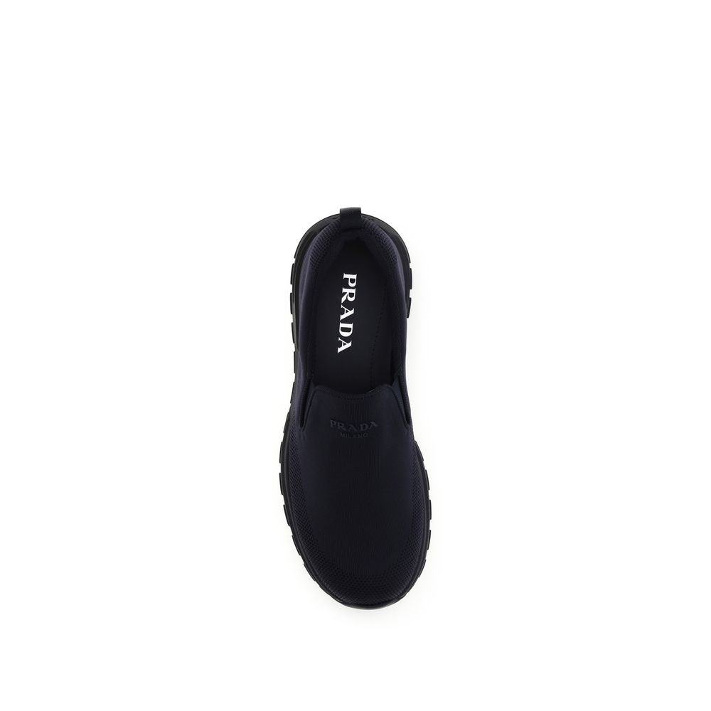 Prada Blue Fabric Low Top Sneakers