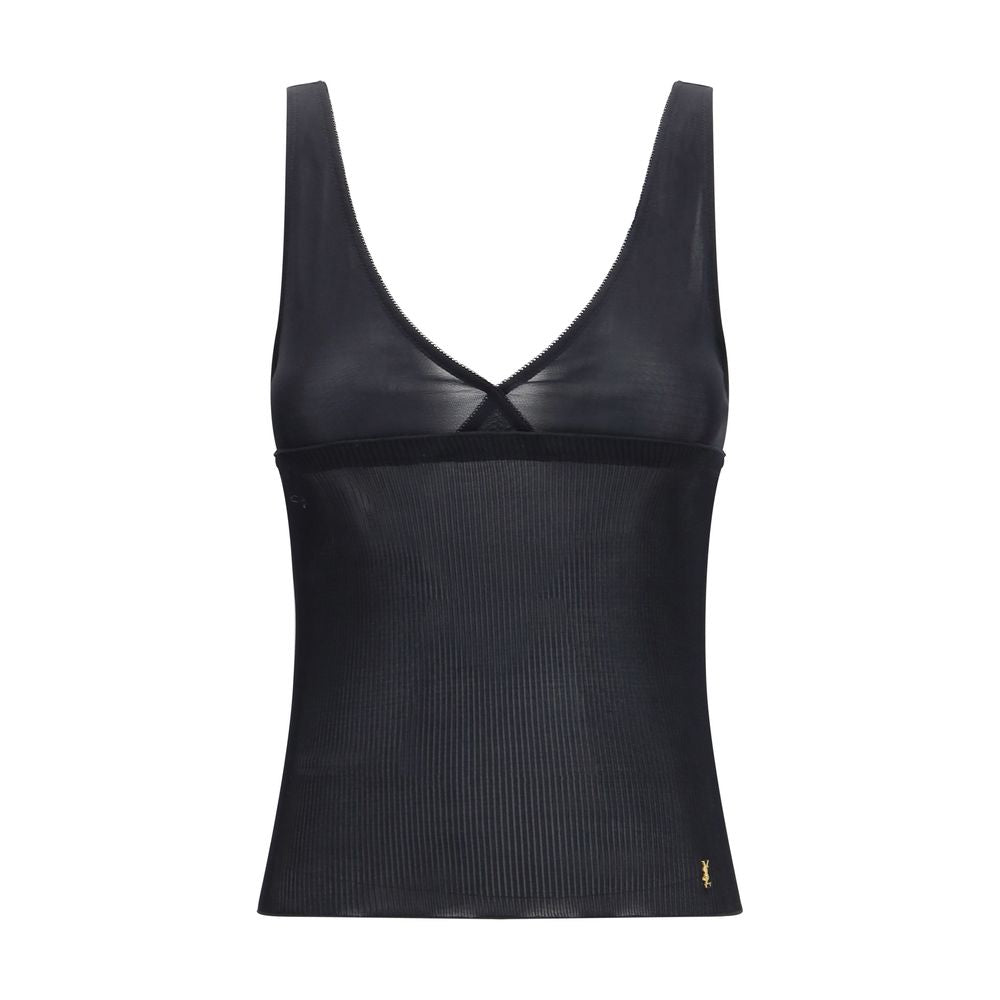 Saint Laurent Black Silk T-Shirt