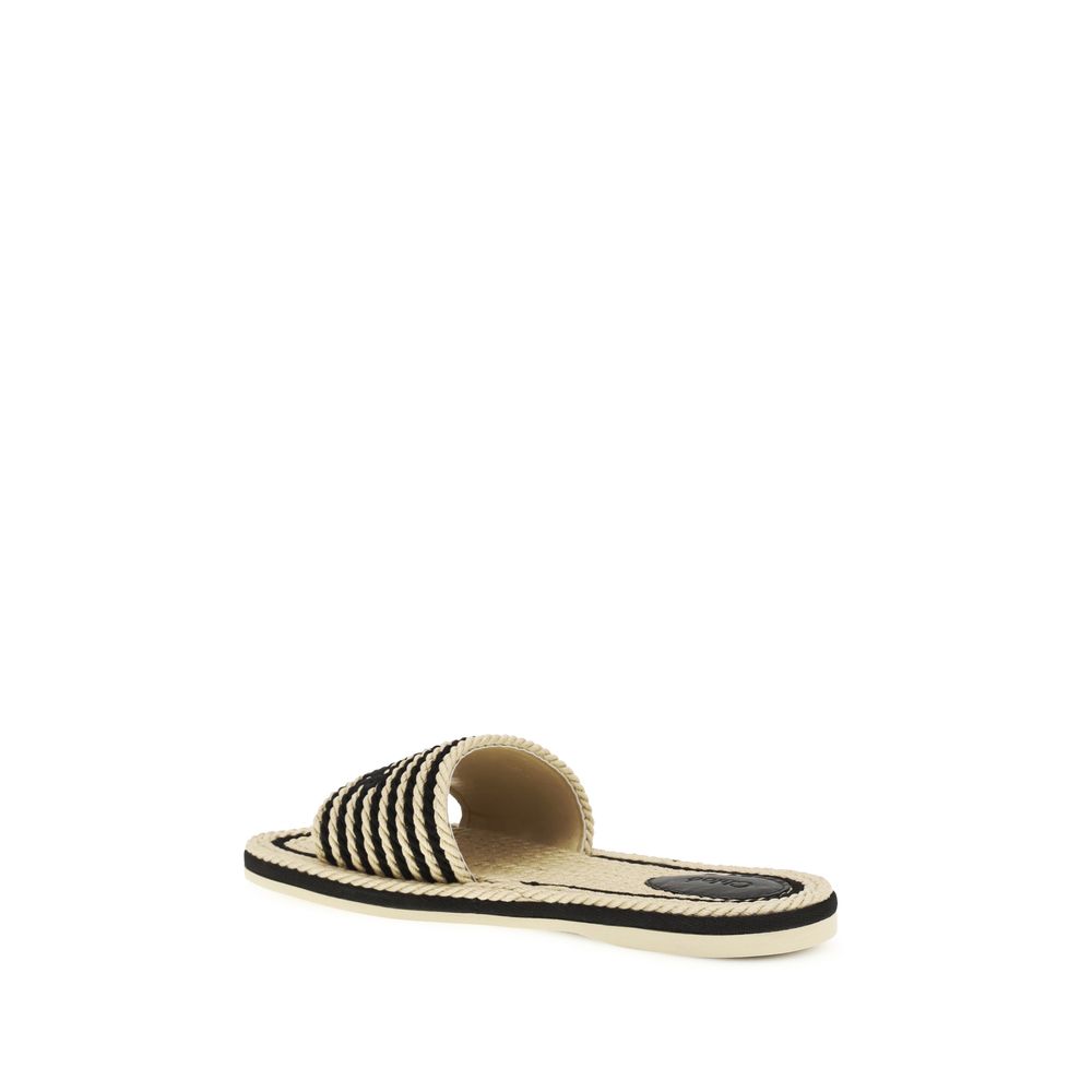 Chloé Multicolor Raffia Sandals
