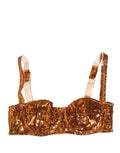 Soutien-gorge balconnet Dolce & Gabbana en nylon pailleté doré