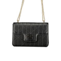 Mario Valentino Nero Polyurethane Women's Bag with Chain Handles