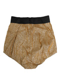 Dolce & Gabbana Gold Silk Blend High Waist Girdle Panty Underwear