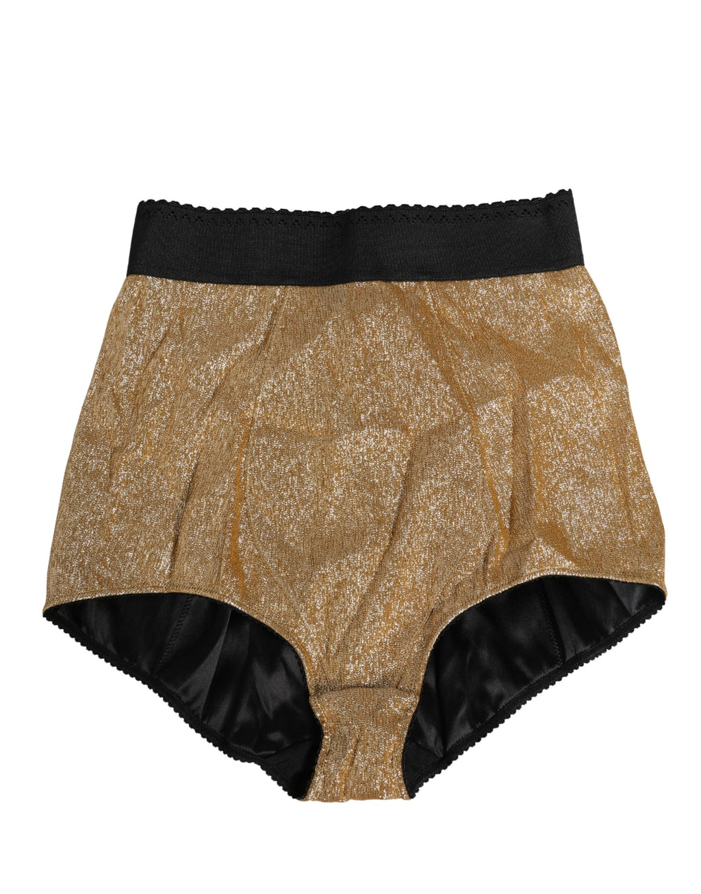 Culotte gainante taille haute en soie mélangée dorée Dolce & Gabbana